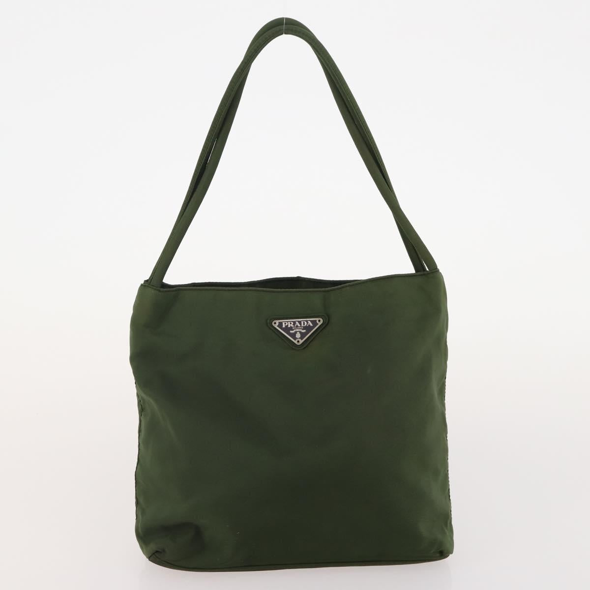 PRADA Hand Bag Nylon 5 Set Green Beige Red Auth 174971
