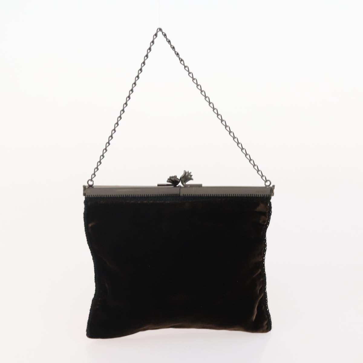 PRADA Shoulder Bag Nylon Velour 4 Set Black Green Auth 174976