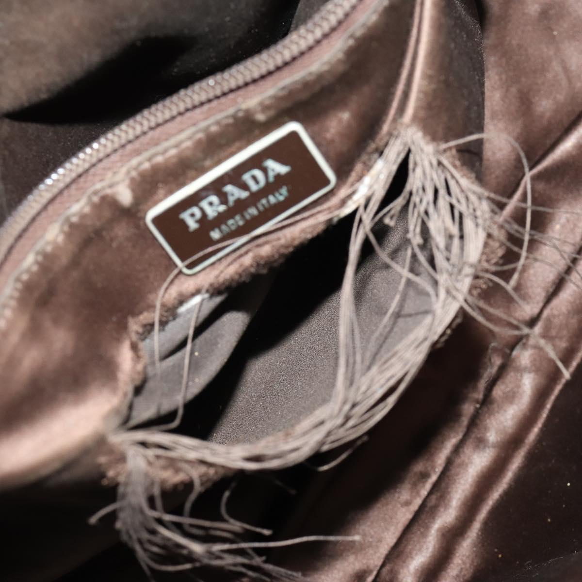 PRADA Shoulder Bag Canvas Leather 5 Set Black White Brown Auth 174978