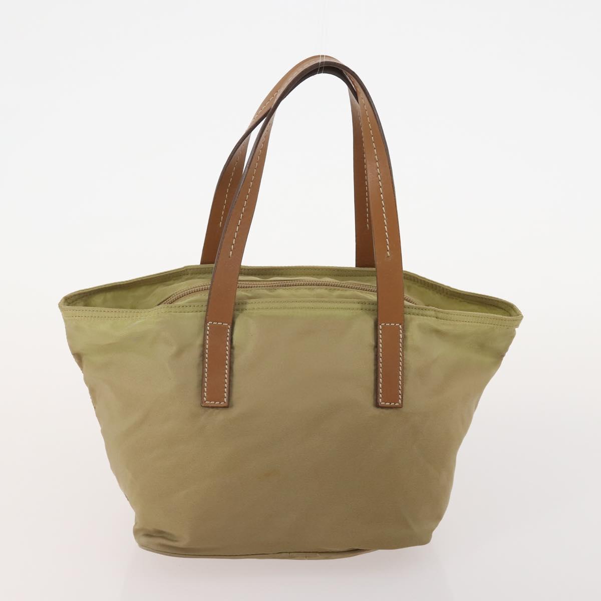 PRADA Hand Bag Nylon 5 Set Beige Green Auth 174981