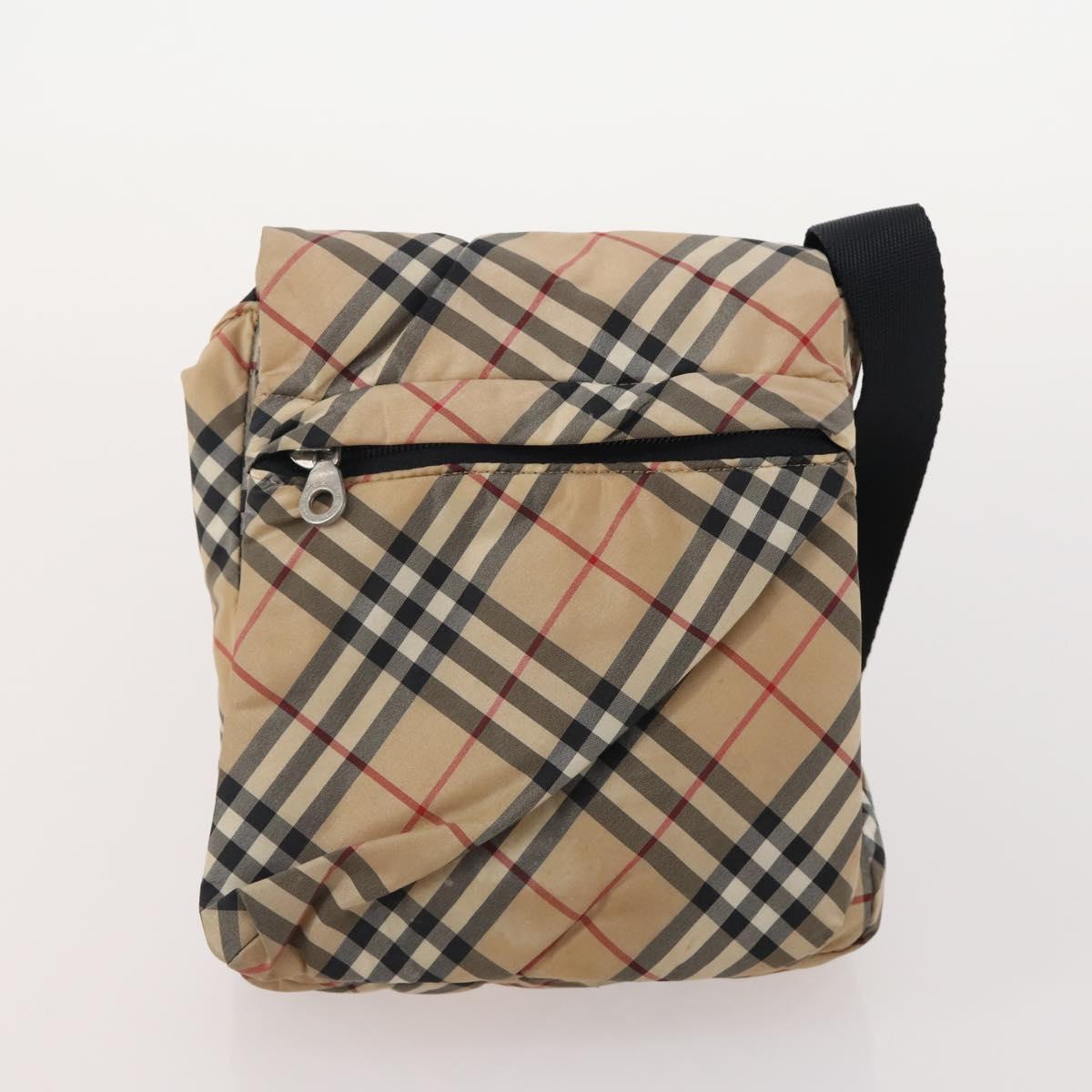 Burberrys Burberry Nova Check Hand Bag Nylon 4 Set Beige Auth 174988
