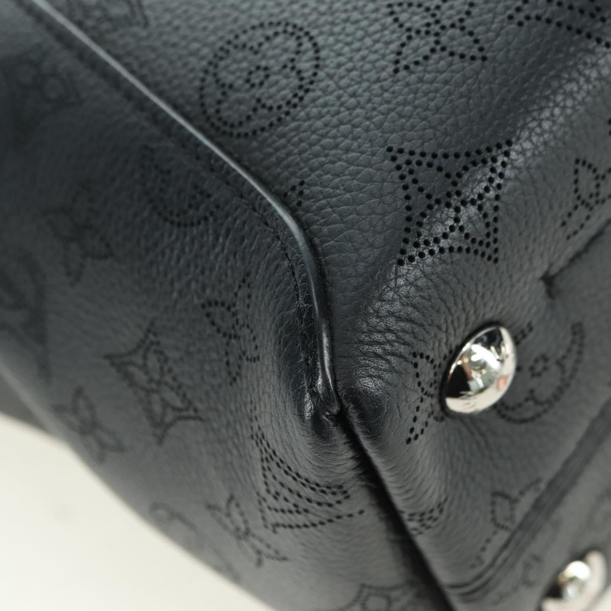 LOUIS VUITTON Monogram Mahina Hina PM Tote Bag Black M54350 LV Auth 175032A