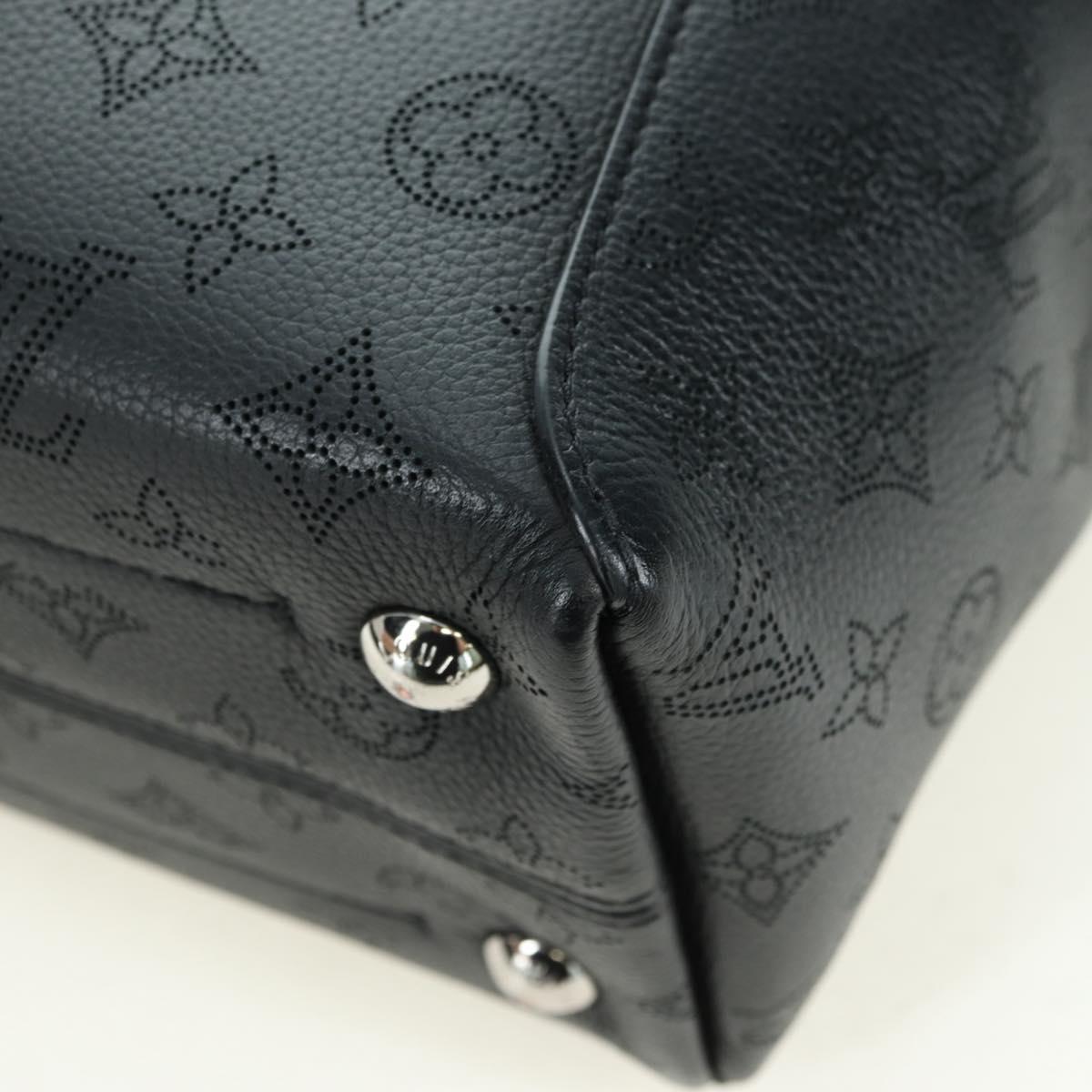 LOUIS VUITTON Monogram Mahina Hina PM Tote Bag Black M54350 LV Auth 175032A