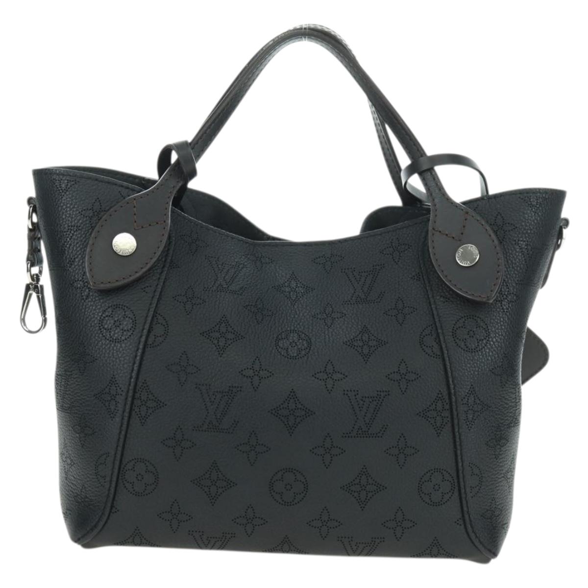 LOUIS VUITTON Monogram Mahina Hina PM Tote Bag Black M54350 LV Auth 175032A
