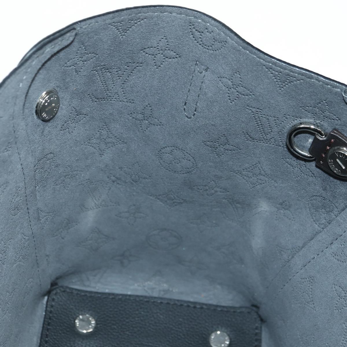 LOUIS VUITTON Monogram Mahina Hina PM Tote Bag Black M54350 LV Auth 175032A