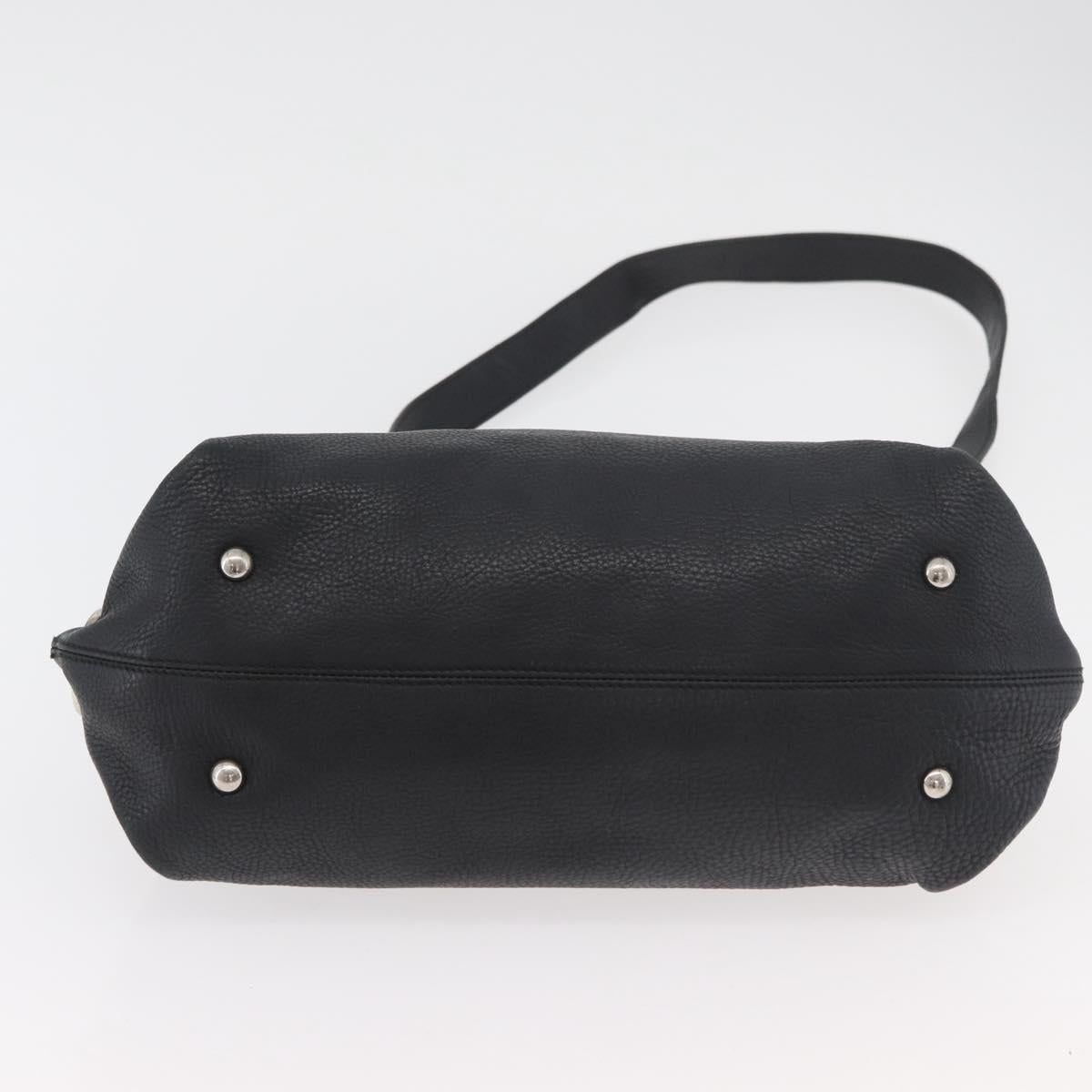 Salvatore Ferragamo Gancini Sofia Bag Leather 2way Black Silver Auth 175040A