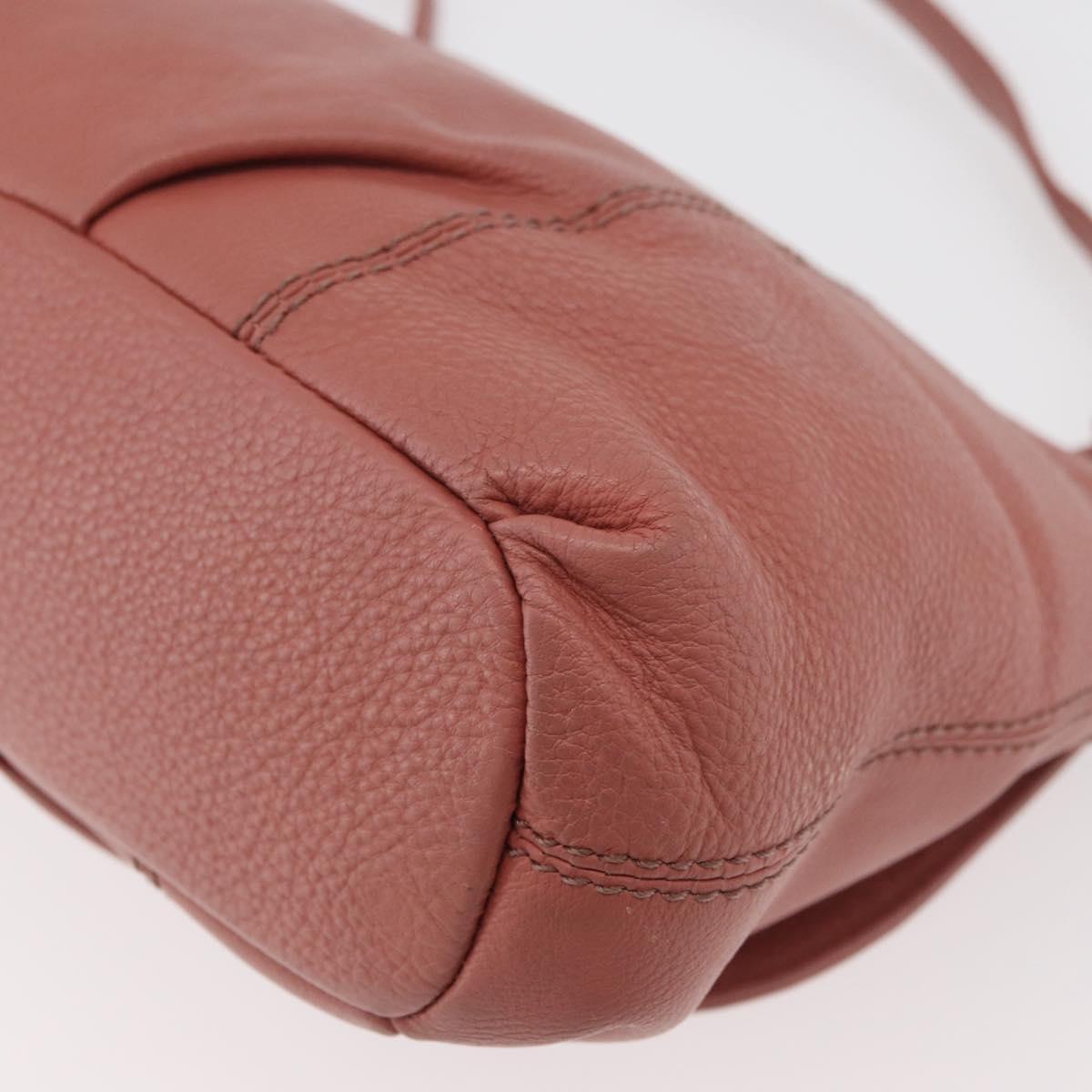 BURBERRY Blue Label Shoulder Bag Leather Pink Gold Auth 175055A