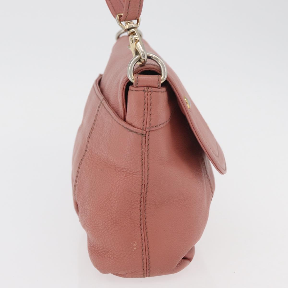 BURBERRY Blue Label Shoulder Bag Leather Pink Gold Auth 175055A