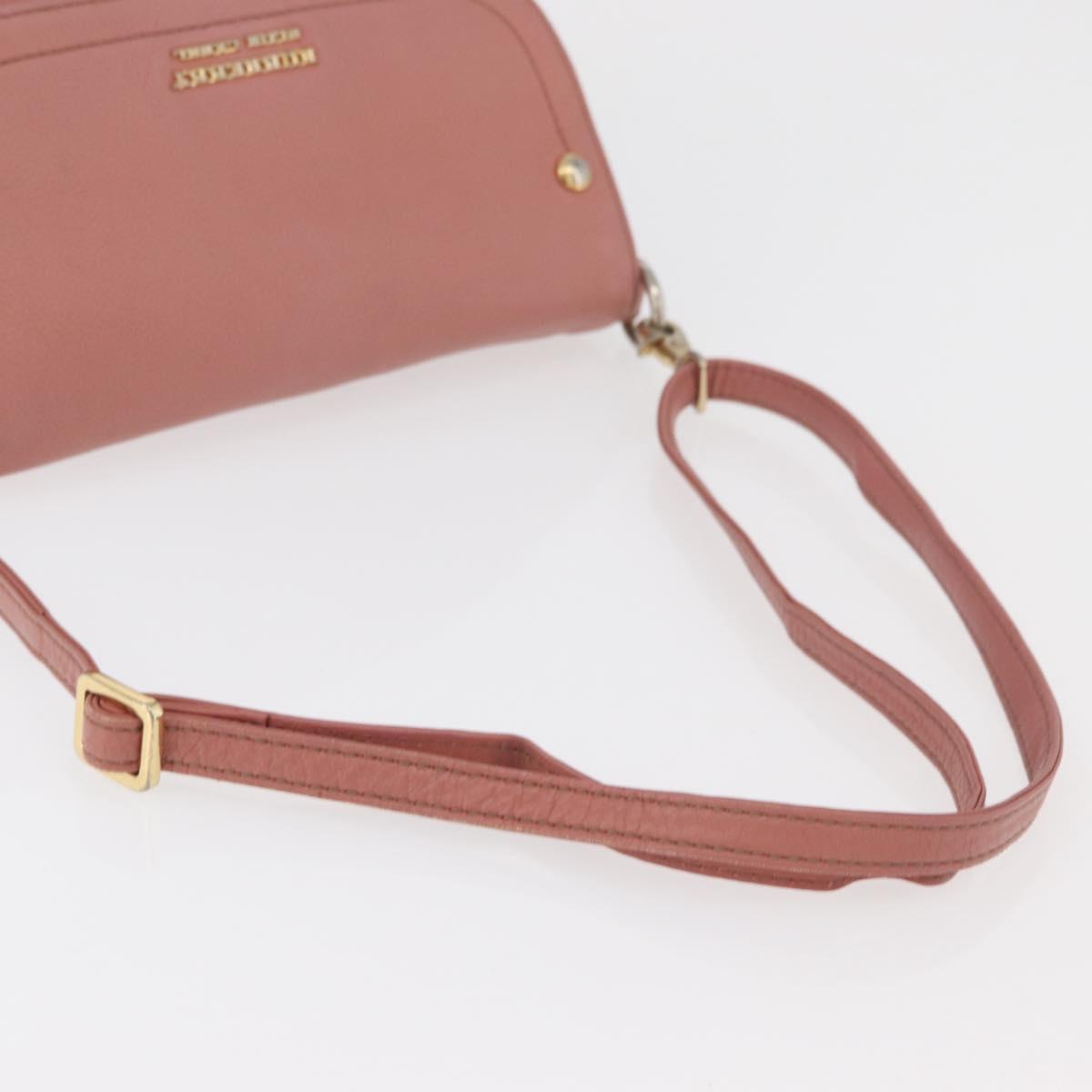 BURBERRY Blue Label Shoulder Bag Leather Pink Gold Auth 175055A