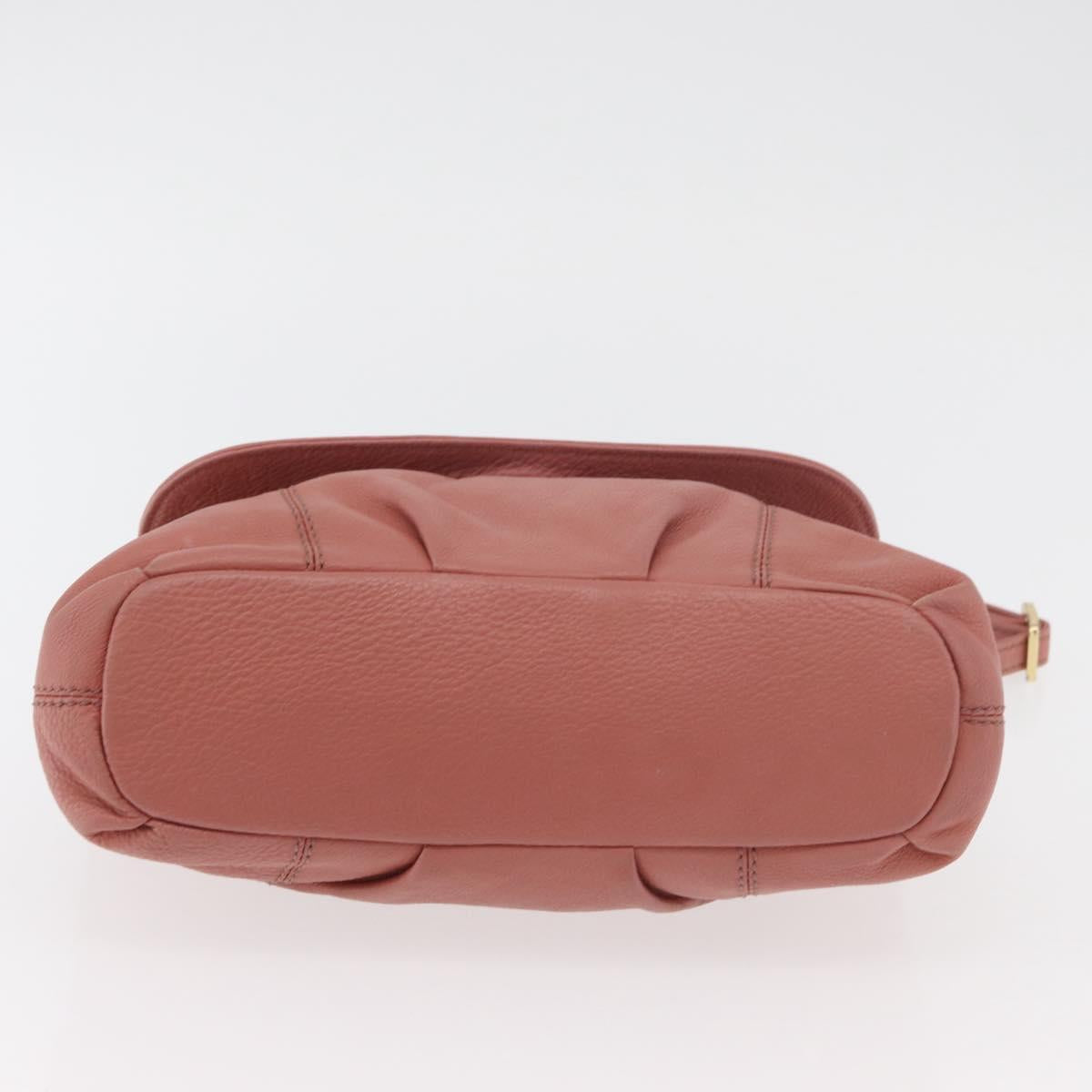 BURBERRY Blue Label Shoulder Bag Leather Pink Gold Auth 175055A