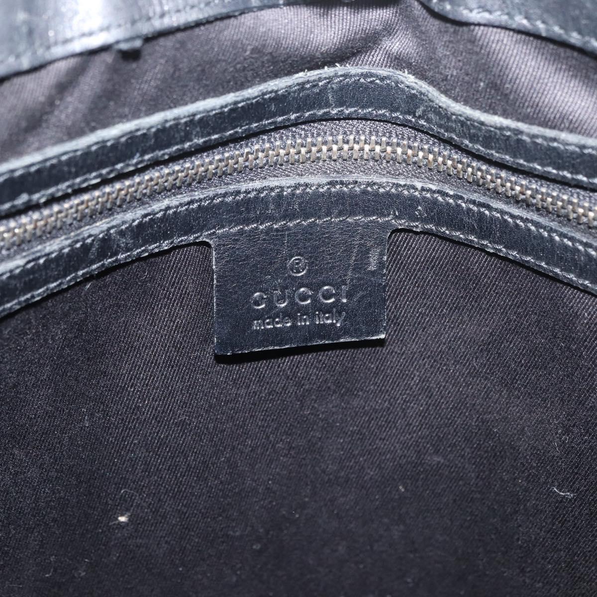 GUCCI GG Canvas Shoulder Bag Black Silver 109097 Auth 175057
