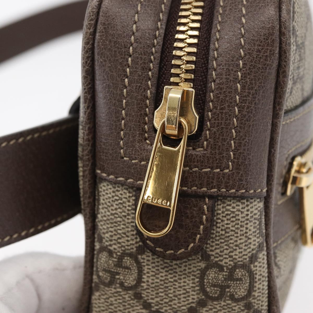 GUCCI GG Supreme Web Sherry Line Waist bag PVC Beige Gold 517076 Auth 175059SAM
