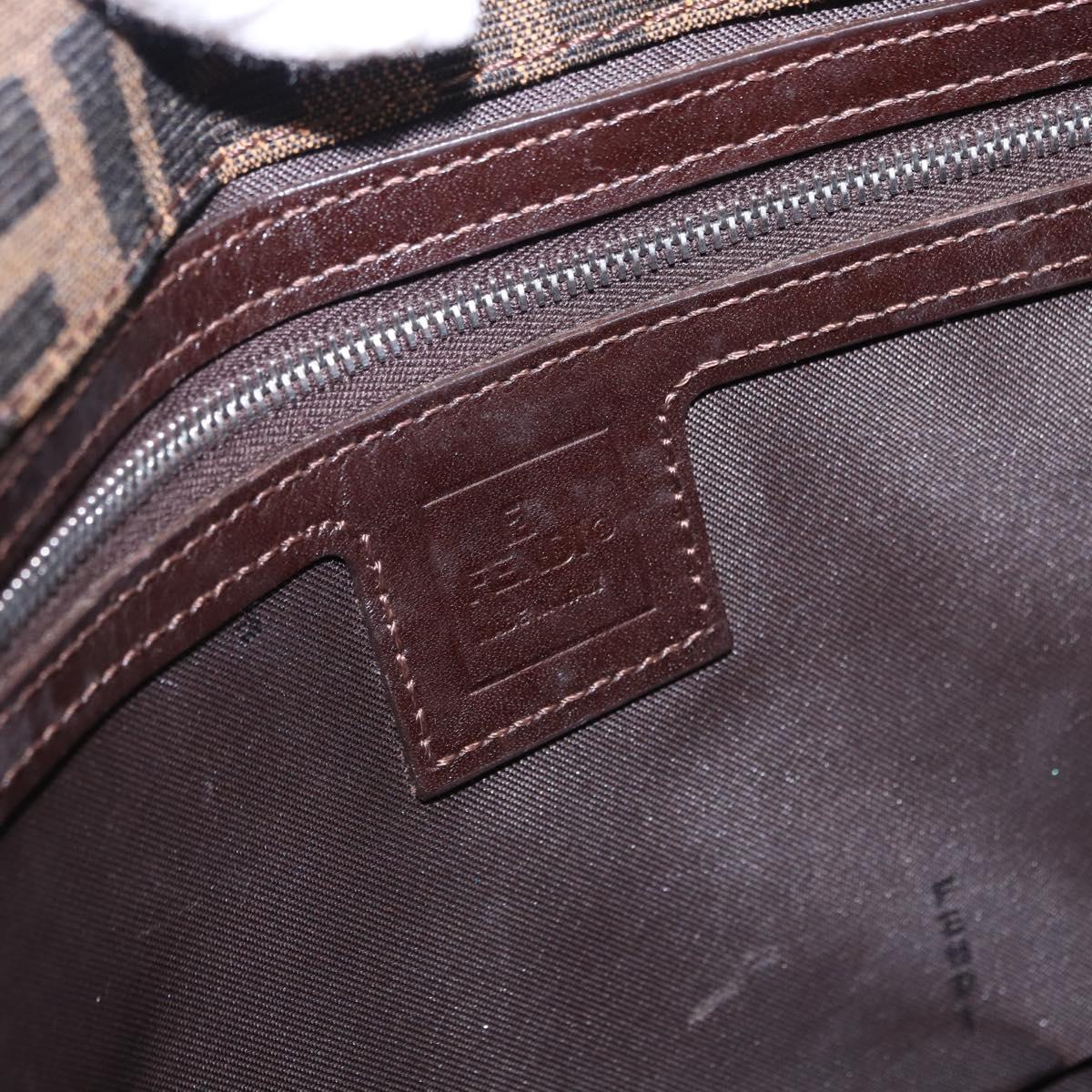 FENDI Zucca Canvas Mamma Baguette Hand Bag Black Brown Auth 175070