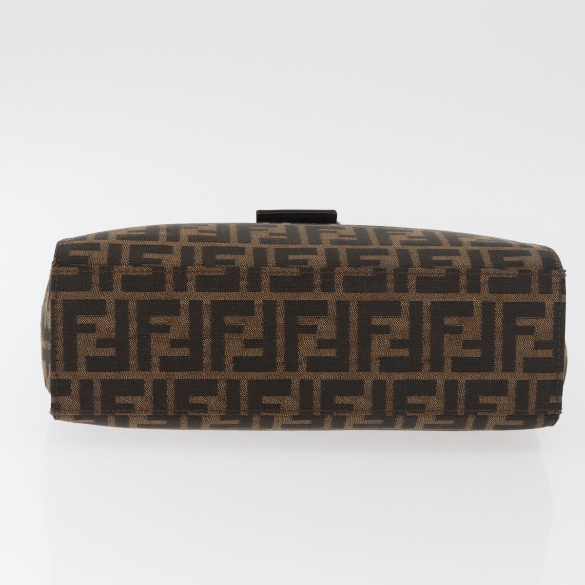 FENDI Zucca Canvas Mamma Baguette Hand Bag Black Brown Auth 175070A