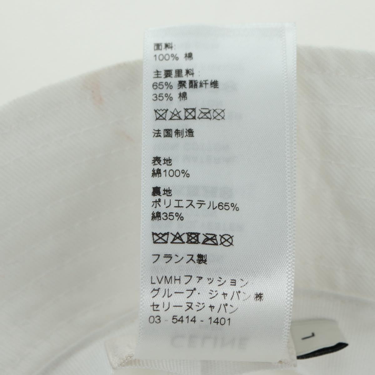 CELINE Bucket Hat Cotton L White Auth 175079M