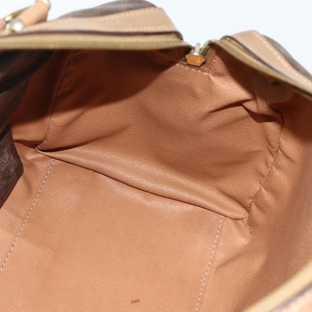 CELINE Macadam Canvas Hand Bag PVC Leather Brown Gold Auth 175085