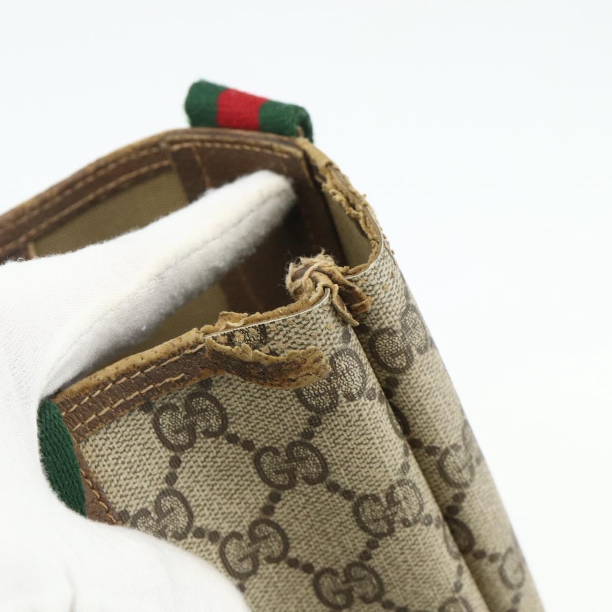 GUCCI GG Supreme Web Sherry Line Tote Bag PVC Beige Gold 120 02 003 Auth 175086