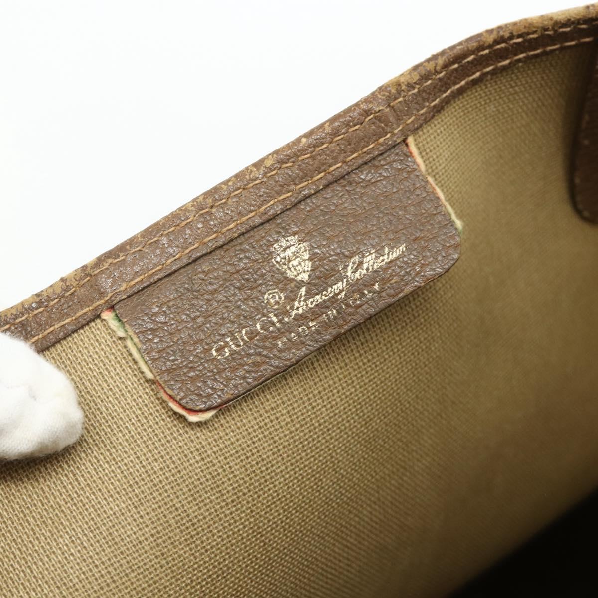 GUCCI GG Supreme Web Sherry Line Tote Bag PVC Beige Gold 120 02 003 Auth 175086