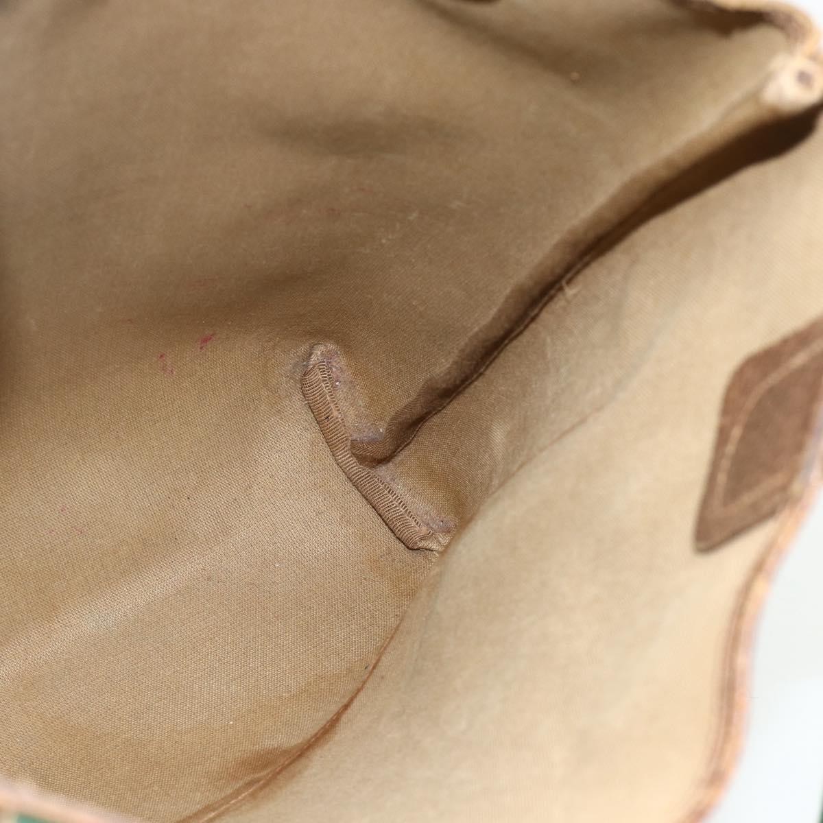 GUCCI GG Supreme Web Sherry Line Tote Bag PVC Beige Gold 120 02 003 Auth 175086