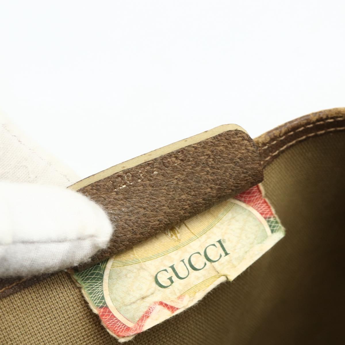 GUCCI GG Supreme Web Sherry Line Tote Bag PVC Beige Gold 120 02 003 Auth 175086