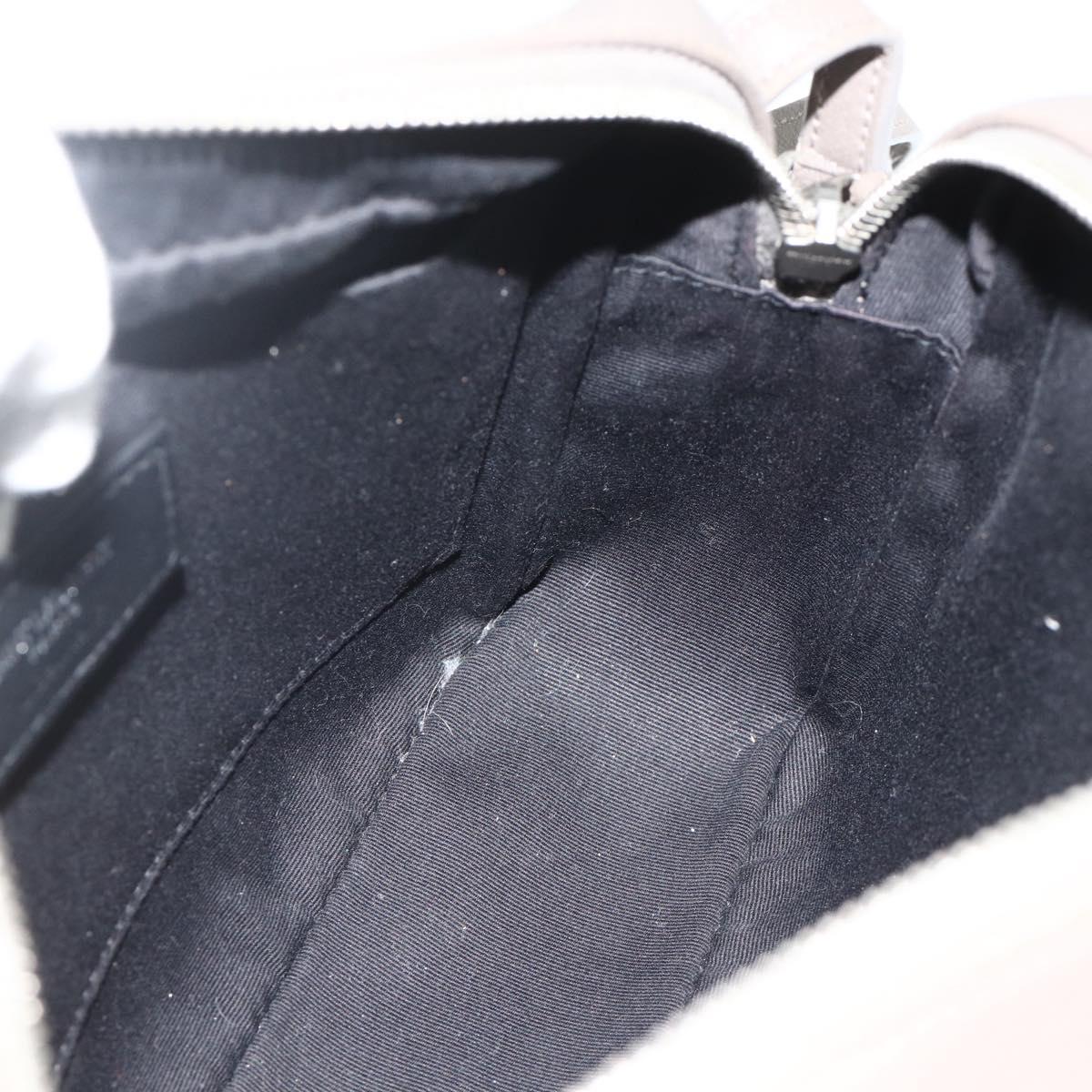 SAINT LAURENT Shoulder Bag Leather Gray Silver Auth 175088A