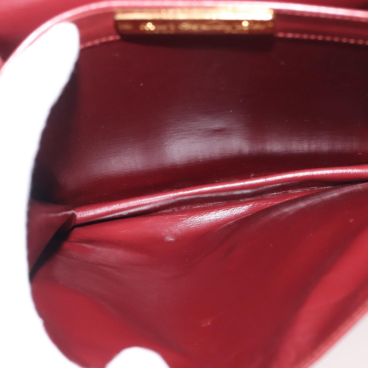 CARTIER Must Line Shoulder Bag Leather Bordeaux Gold Auth 175092A