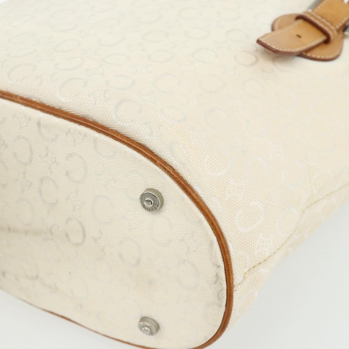 CELINE C Macadam Canvas Tote Bag White Auth 175095A
