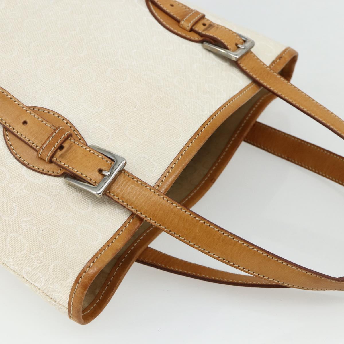 CELINE C Macadam Canvas Tote Bag White Auth 175095A