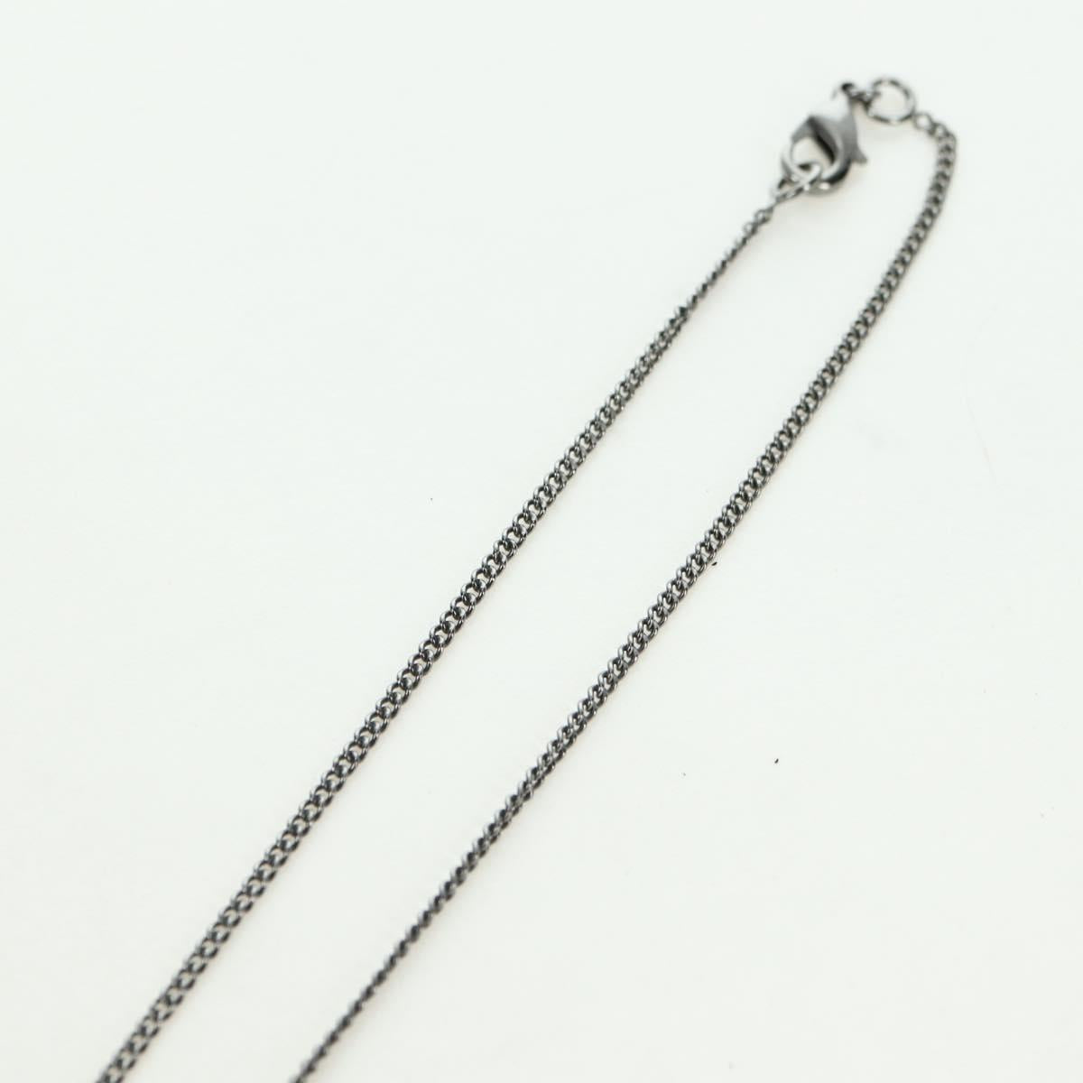 CHANEL COCO Mark Necklace metal Silver CC Auth 175104M