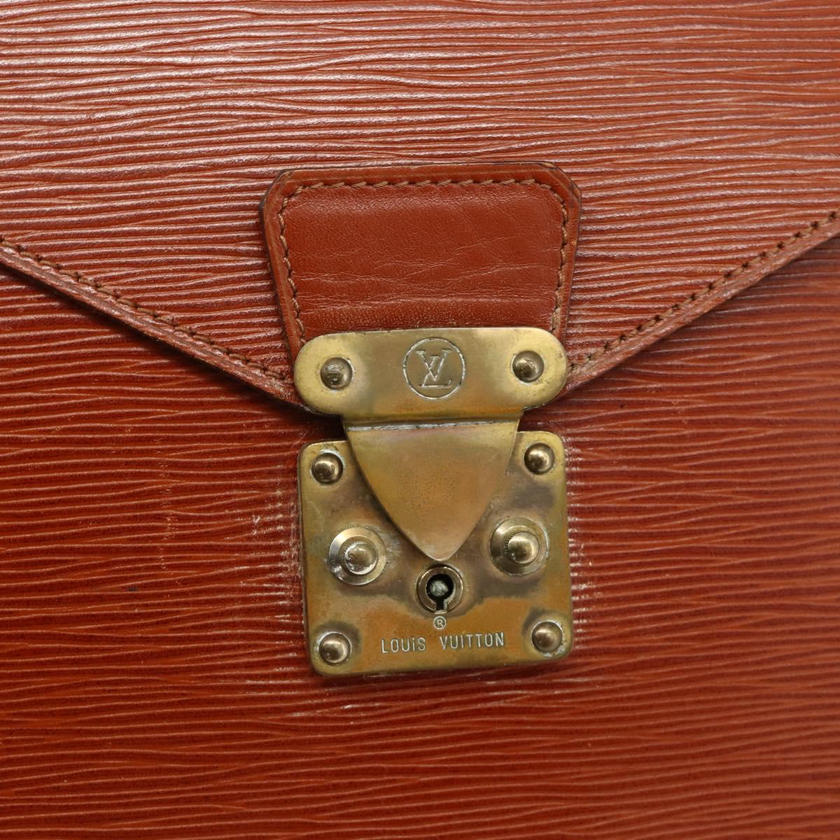 LOUIS VUITTON Epi Porte Documents Senatur Briefcase Brown M54453 LV Auth 175107