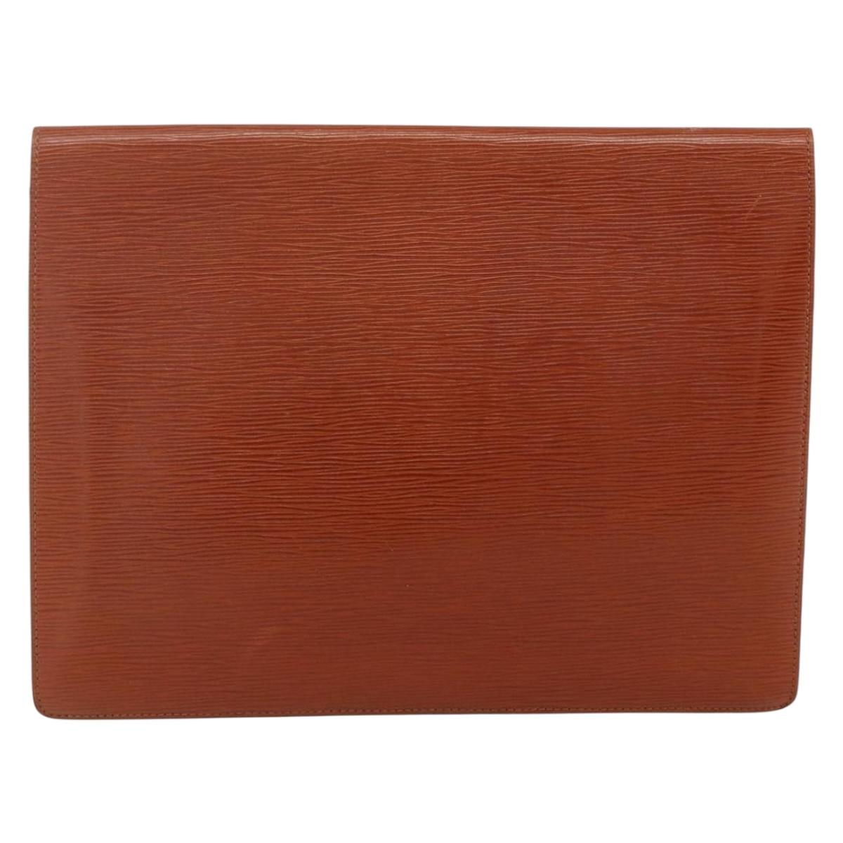 LOUIS VUITTON Epi Porte Documents Senatur Briefcase Brown M54453 LV Auth 175107