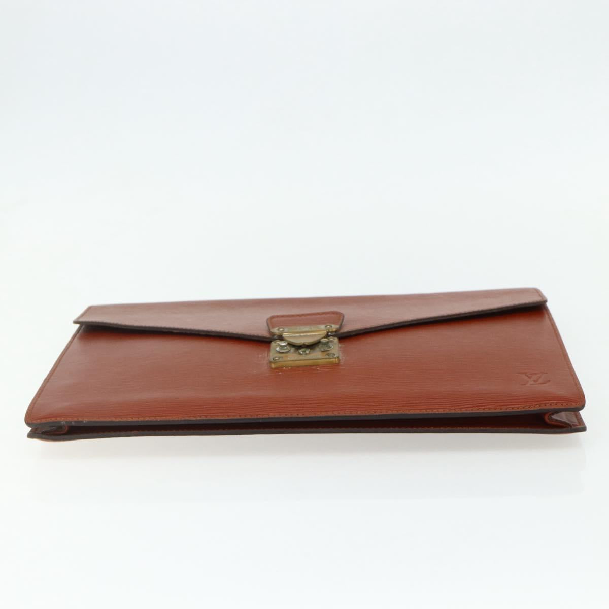 LOUIS VUITTON Epi Porte Documents Senatur Briefcase Brown M54453 LV Auth 175107