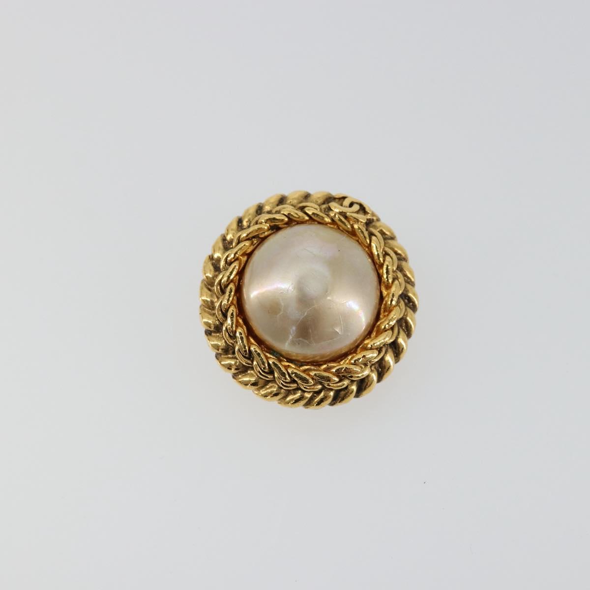 CHANEL Earring metal Gold Tone CC Auth 175112
