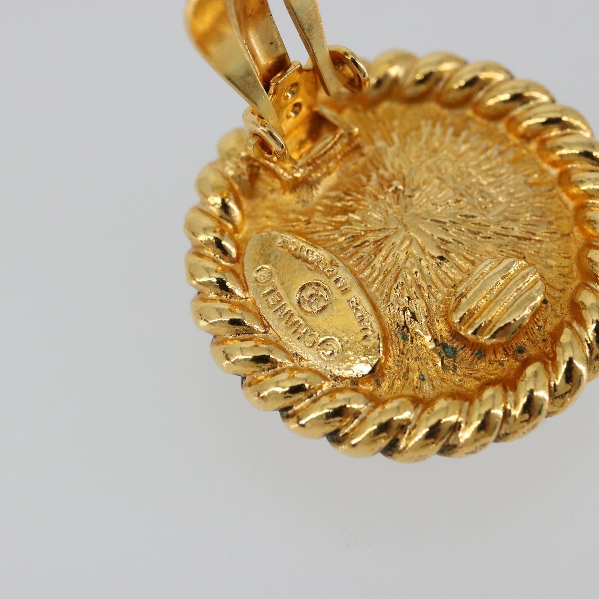 CHANEL Earring metal Gold Tone CC Auth 175112