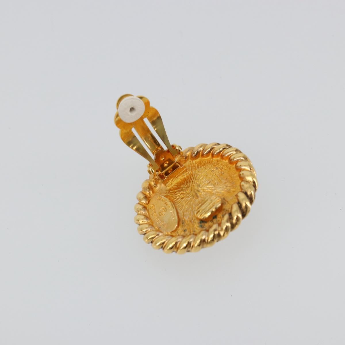 CHANEL Earring metal Gold Tone CC Auth 175112