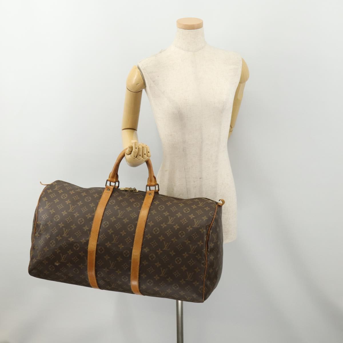 LOUIS VUITTON Monogram Keepall 55 Boston Bag M41424 LV Auth 175113