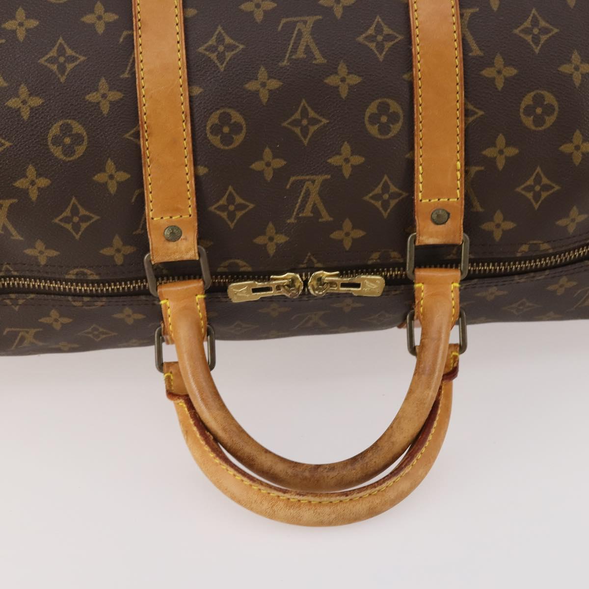 LOUIS VUITTON Monogram Keepall 55 Boston Bag M41424 LV Auth 175113