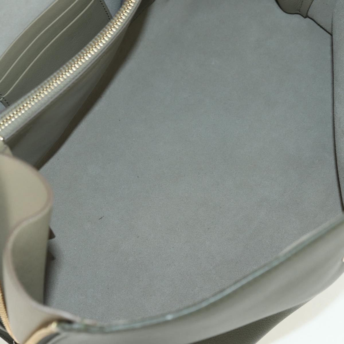 Salvatore Ferragamo Gancini Jet Set Bag Leather 2way Khaki Gold Auth 175123V