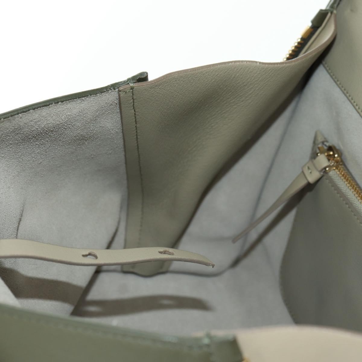 Salvatore Ferragamo Gancini Jet Set Bag Leather 2way Khaki Gold Auth 175123V