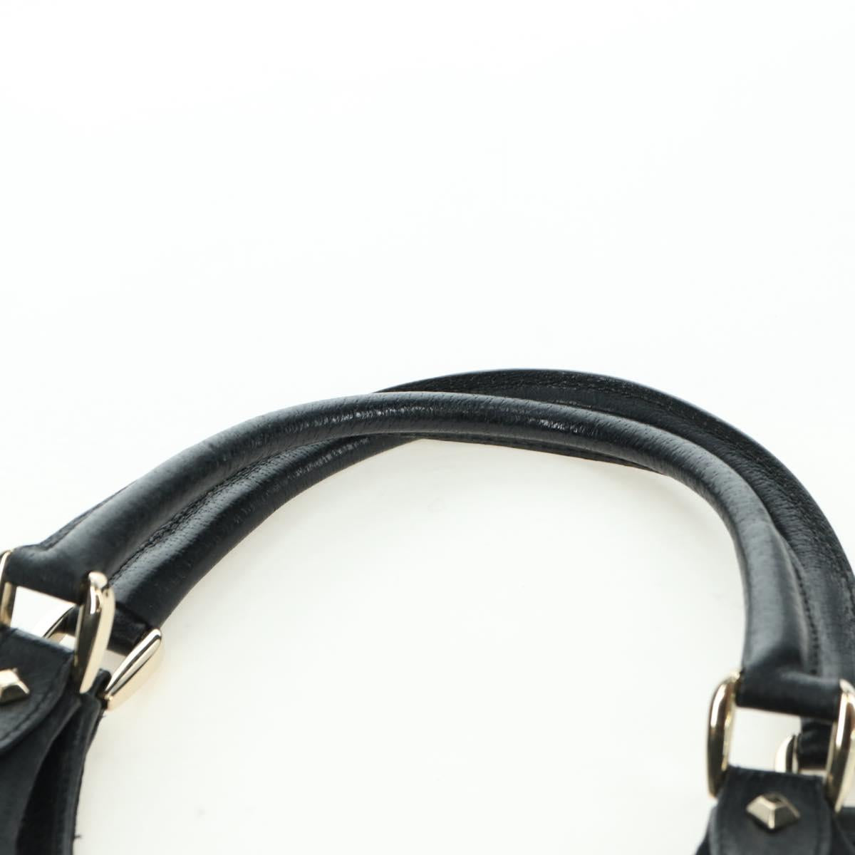 GUCCI GG Canvas Jackie Shoulder Bag Black Gold 124407 Auth 175128V