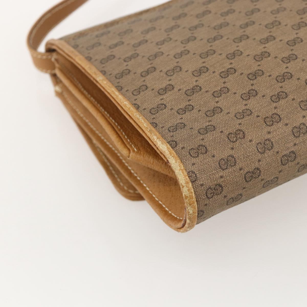 GUCCI Micro GG Supreme Shoulder Bag PVC Beige Gold 89 02 050 Auth 175149