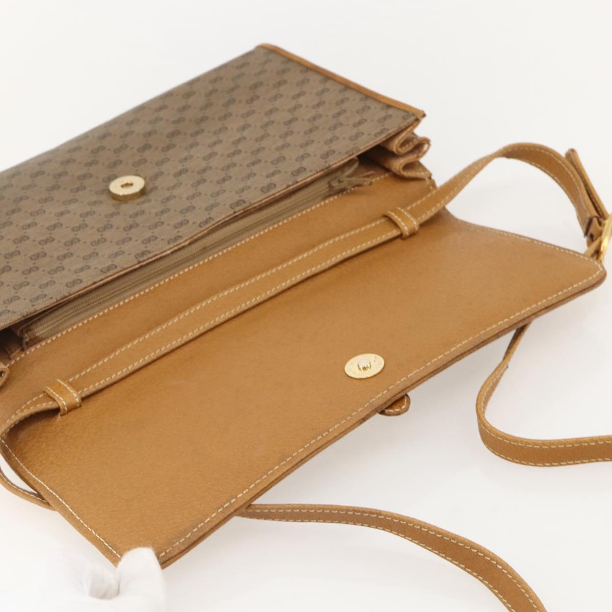 GUCCI Micro GG Supreme Shoulder Bag PVC Beige Gold 89 02 050 Auth 175149