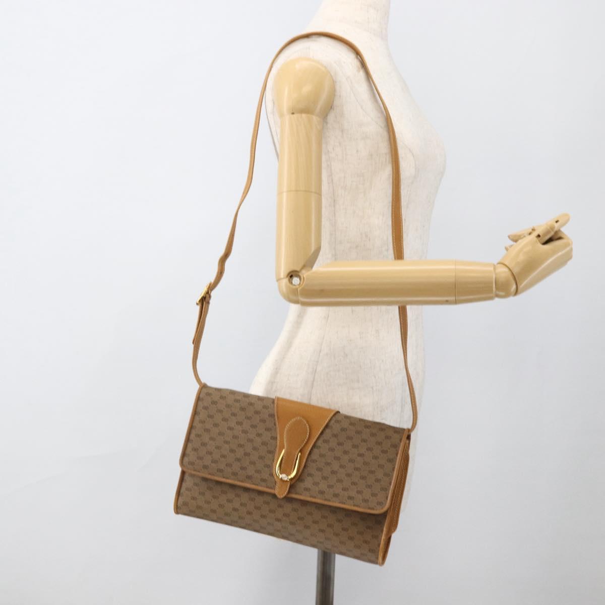 GUCCI Micro GG Supreme Shoulder Bag PVC Beige Gold 89 02 050 Auth 175149
