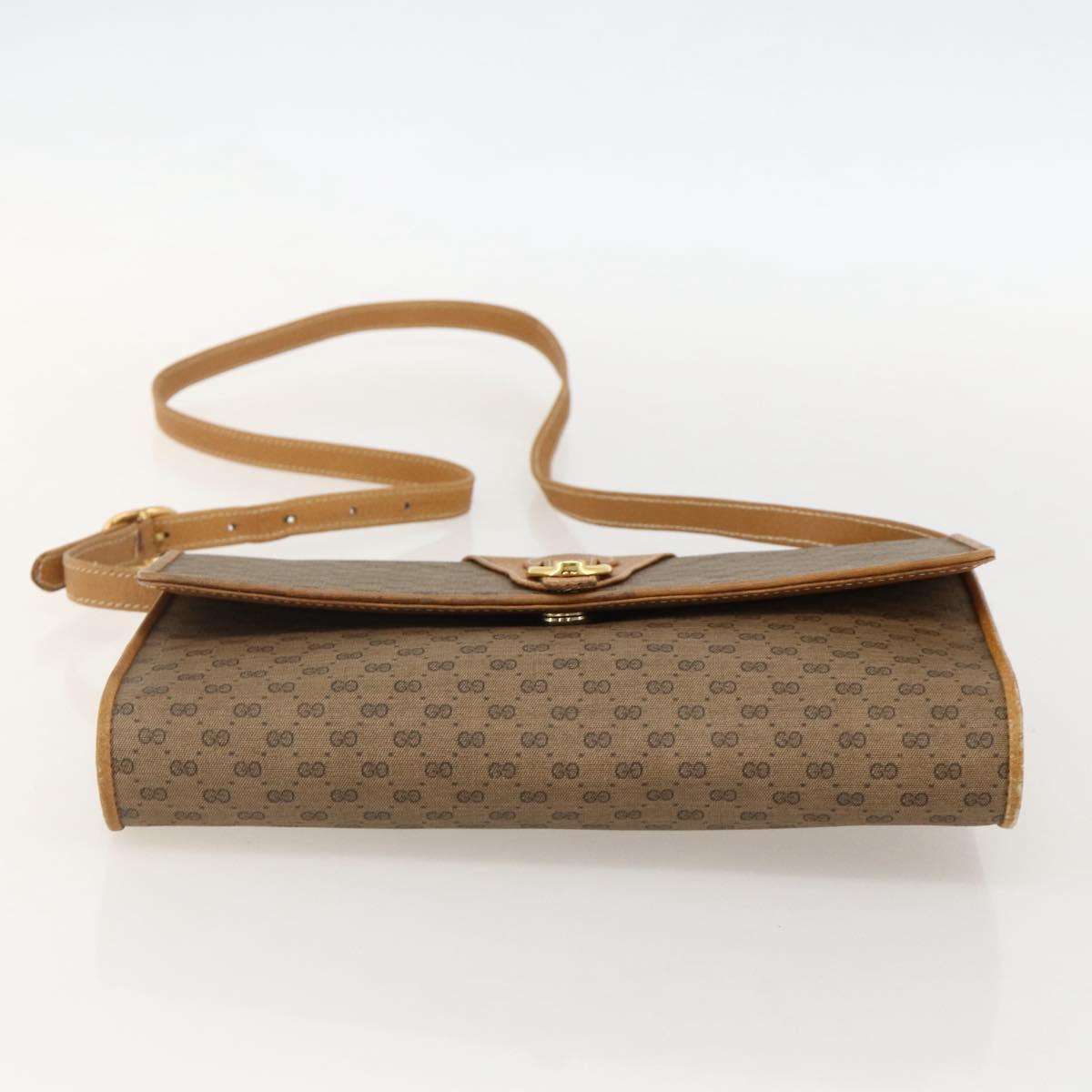 GUCCI Micro GG Supreme Shoulder Bag PVC Beige Gold 89 02 050 Auth 175149
