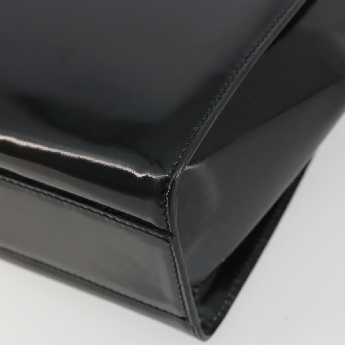 GUCCI Tote Bag Patent Leather Black Auth 175158