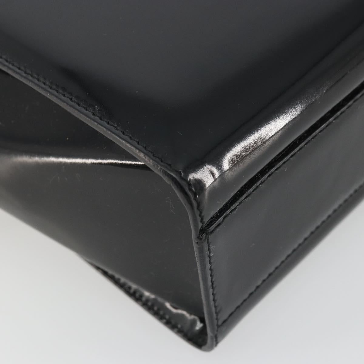 GUCCI Tote Bag Patent Leather Black Auth 175158
