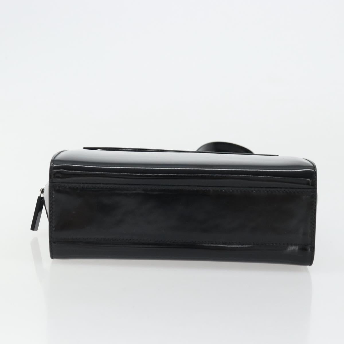 GUCCI Tote Bag Patent Leather Black Auth 175158