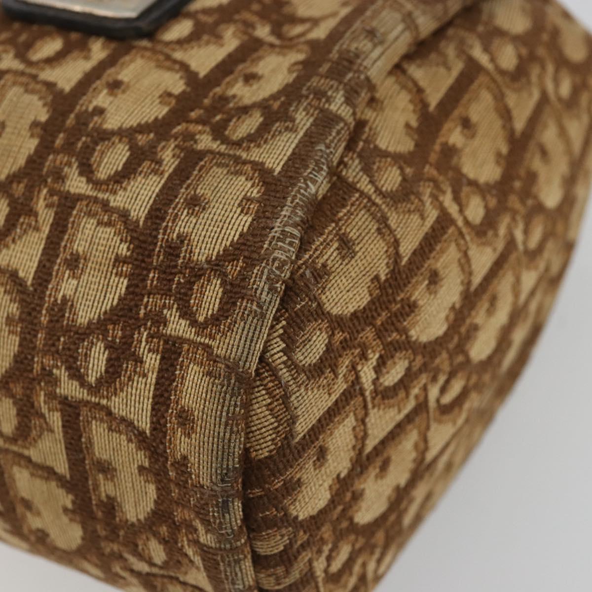 Christian Dior Trotter Canvas Hand Bag Gold Brown Auth 175171