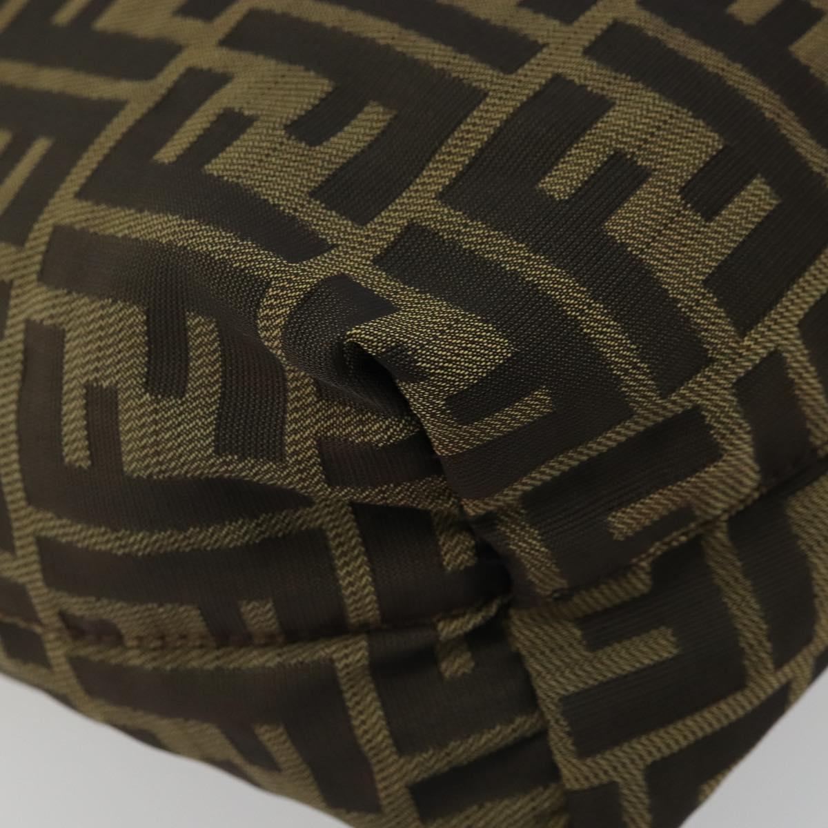 FENDI Zucca Canvas Tote Bag Black Brown Auth 175207