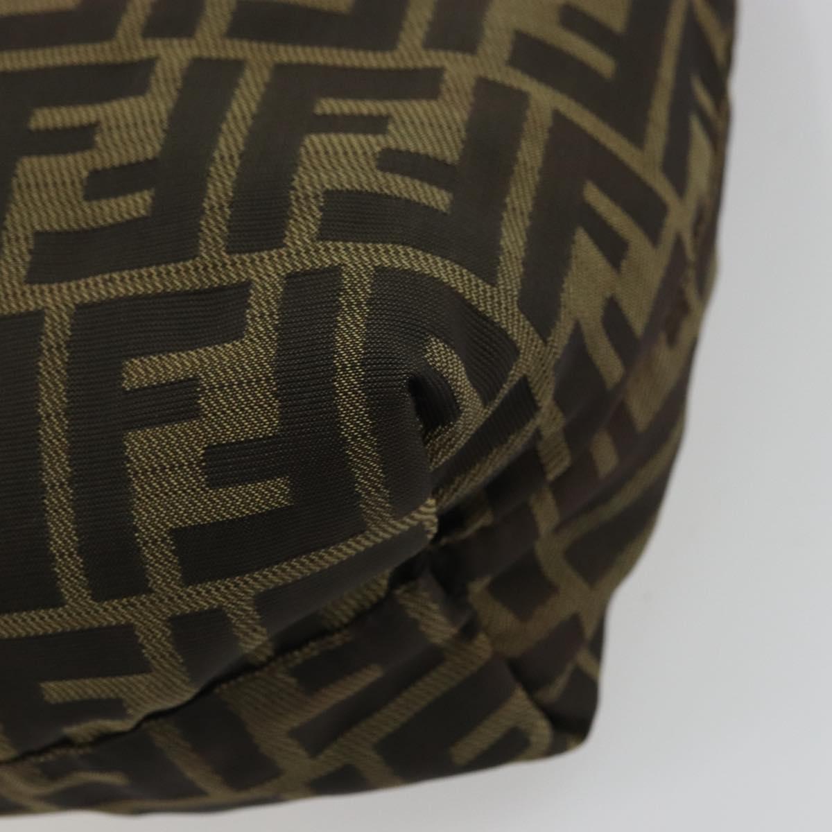 FENDI Zucca Canvas Tote Bag Black Brown Auth 175207